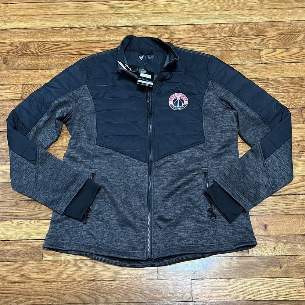 Levelwear Washington Wizards Track Jacket Quilted Knit Mens 2XL Gray Black NBA